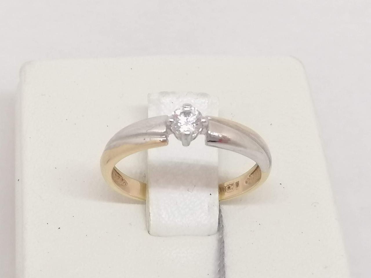 Золоте кільце з фіанітом.  700013-СВ 16,5