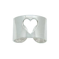 Серебряное прорезное кольцо "Сердечко" 17,5