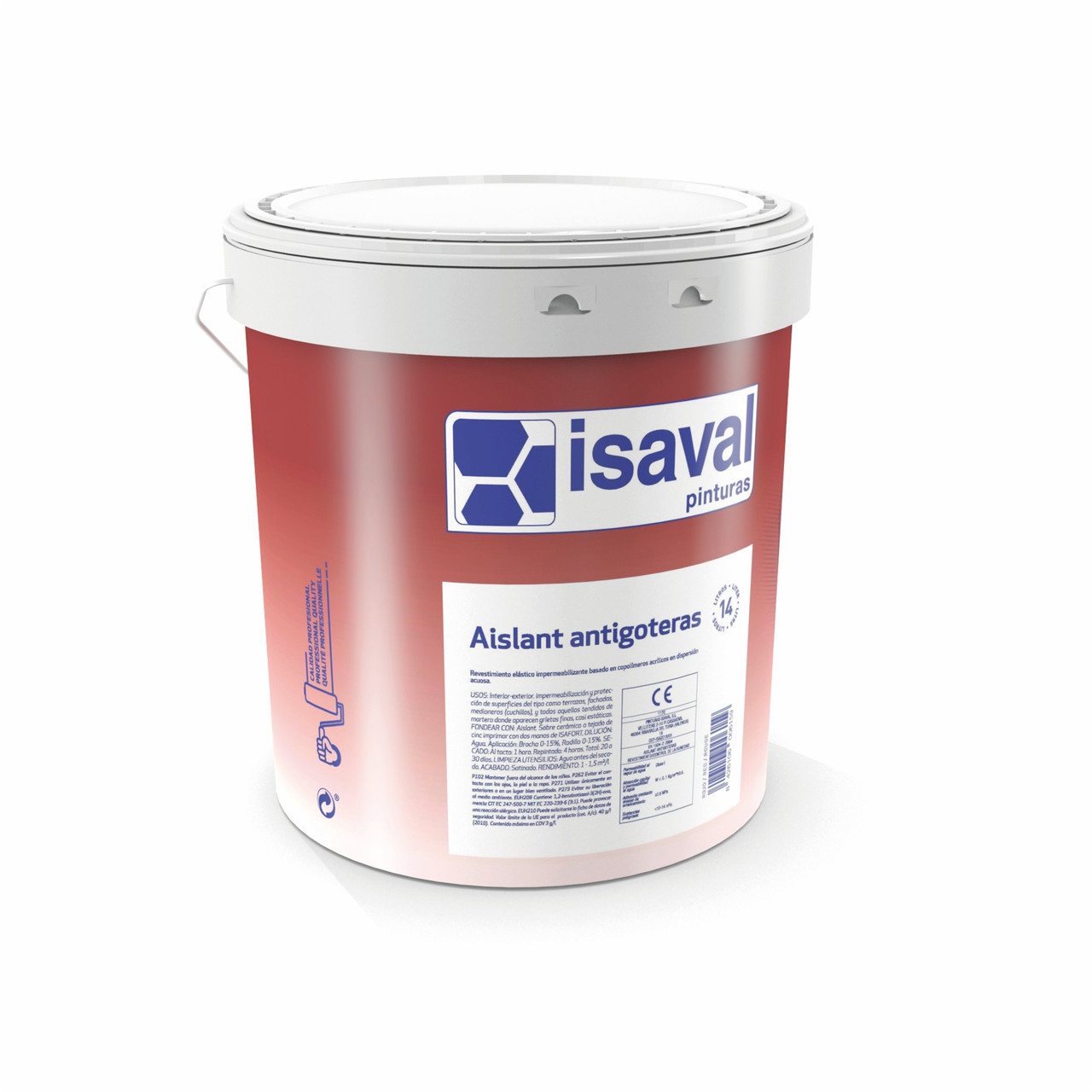 Гідроізоляційна гумова фарба для дахів, стін та підлог Антиготерас 15л ISAVAL