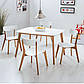 Білі дерев'яні стільці для кухні Signal Mosso з жорстким сидінням в скандинавському стилі Польща, фото 3