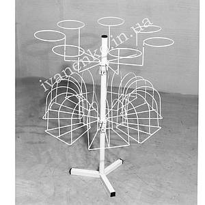 Стійка вертушка для шапок 28 позиції настільна