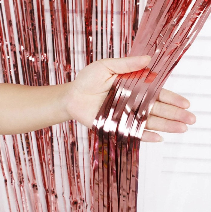 Фольгована шторка рожеве золото 1*2 метри Китай, фото 1