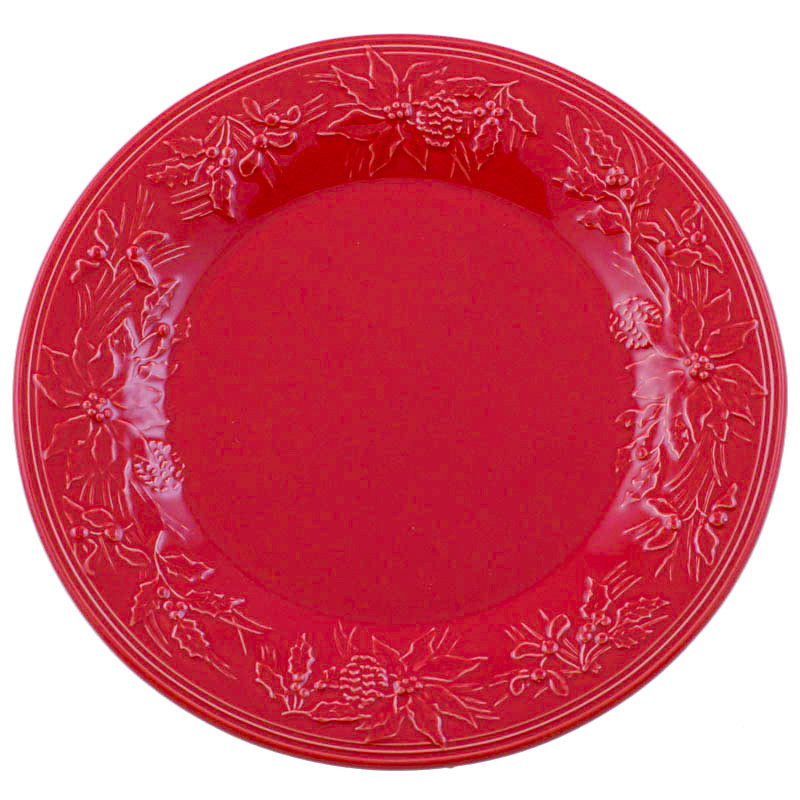 Тарілка підставна червона з кераміки "Зима" Bordallo