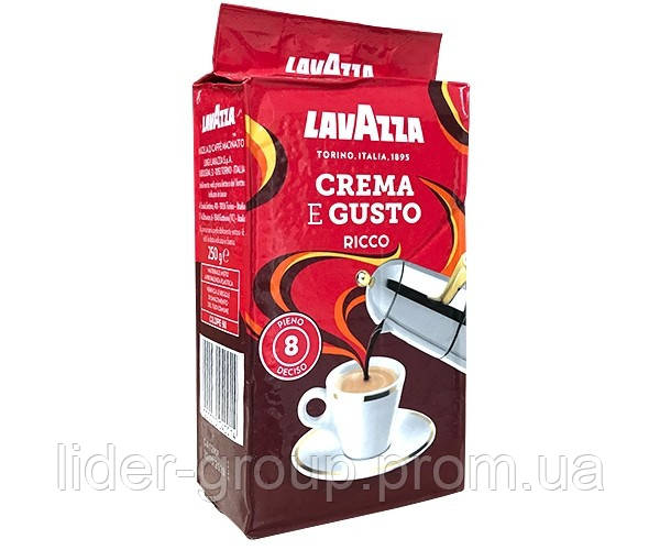 Кофе Лавацца Lavazza Crema e Gusto Ricco Крема е Густо Рикко молотый ...