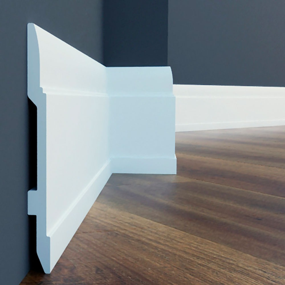 Плінтус  високий LPC-25 Cezar з дюрополімера висотою 144 мм. Плінтус Польша, фото 1