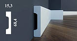 Плінтус прямокутний LPC-23 Cezar з дюрополімер висотою 68 мм. Доставка, фото 5