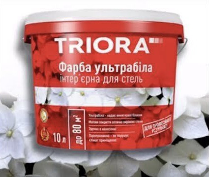 Фарба акрилова ультрабіла TRIORA 3л