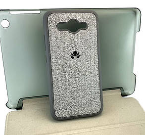 Чохол для Huawei Y3 2017 накладка силіконовий протиударний Canvas тканина сірий, фото 1