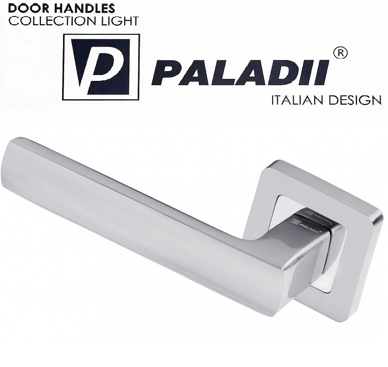 Ручка на розетці Paladii ХіЛЬДА квадратна SN/CP сатен-хром