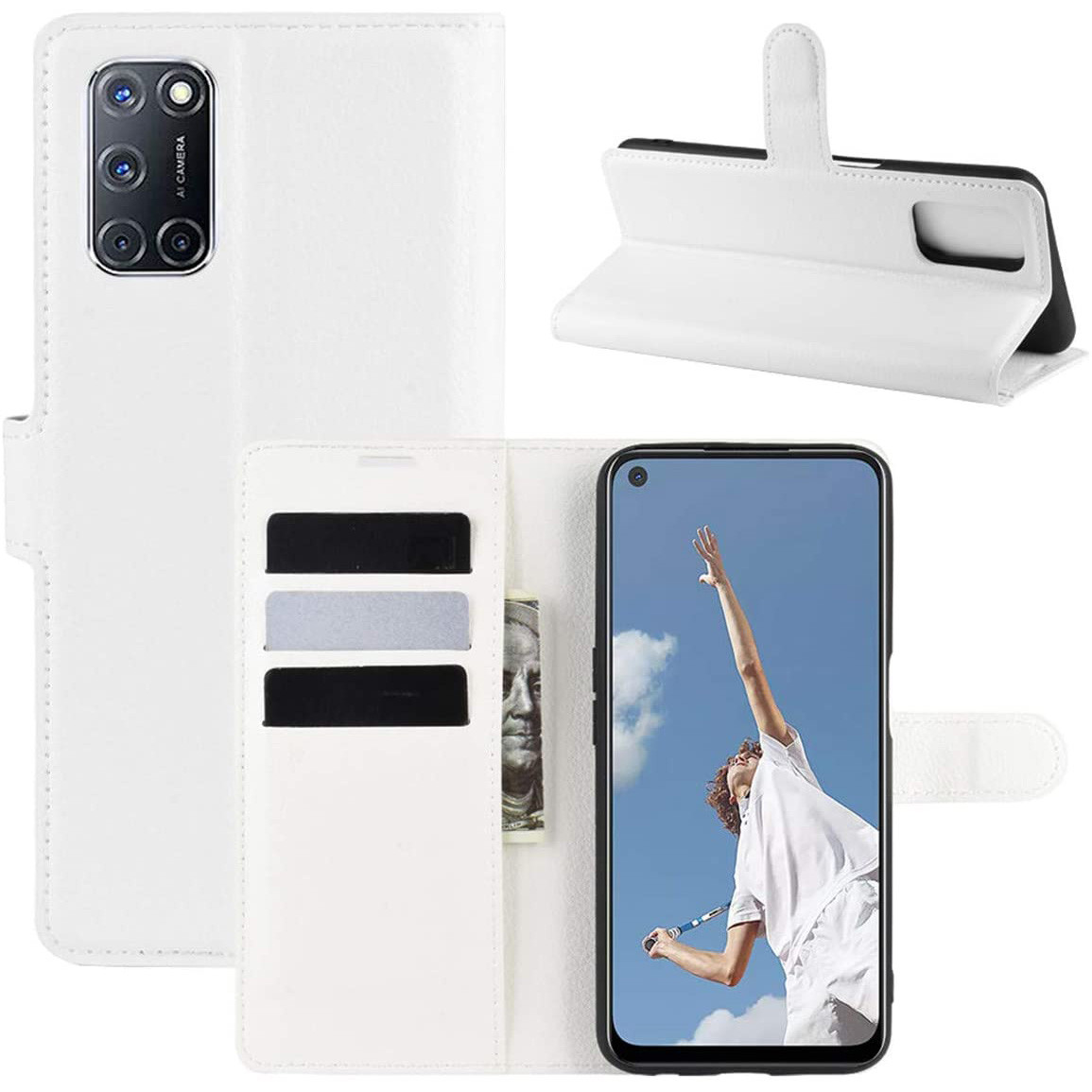 Чехол-книжка Litchie Wallet для Oppo A92 / A72 / A52 White, фото 1