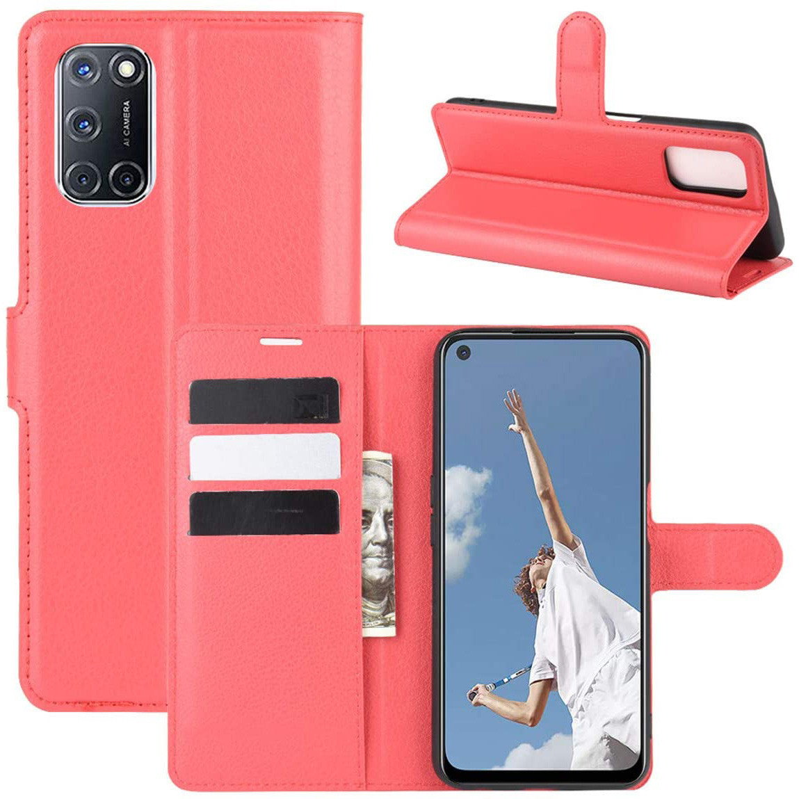 Чохол-книжка Litchie Wallet для Oppo A92 / A72 / A52 Red, фото 1