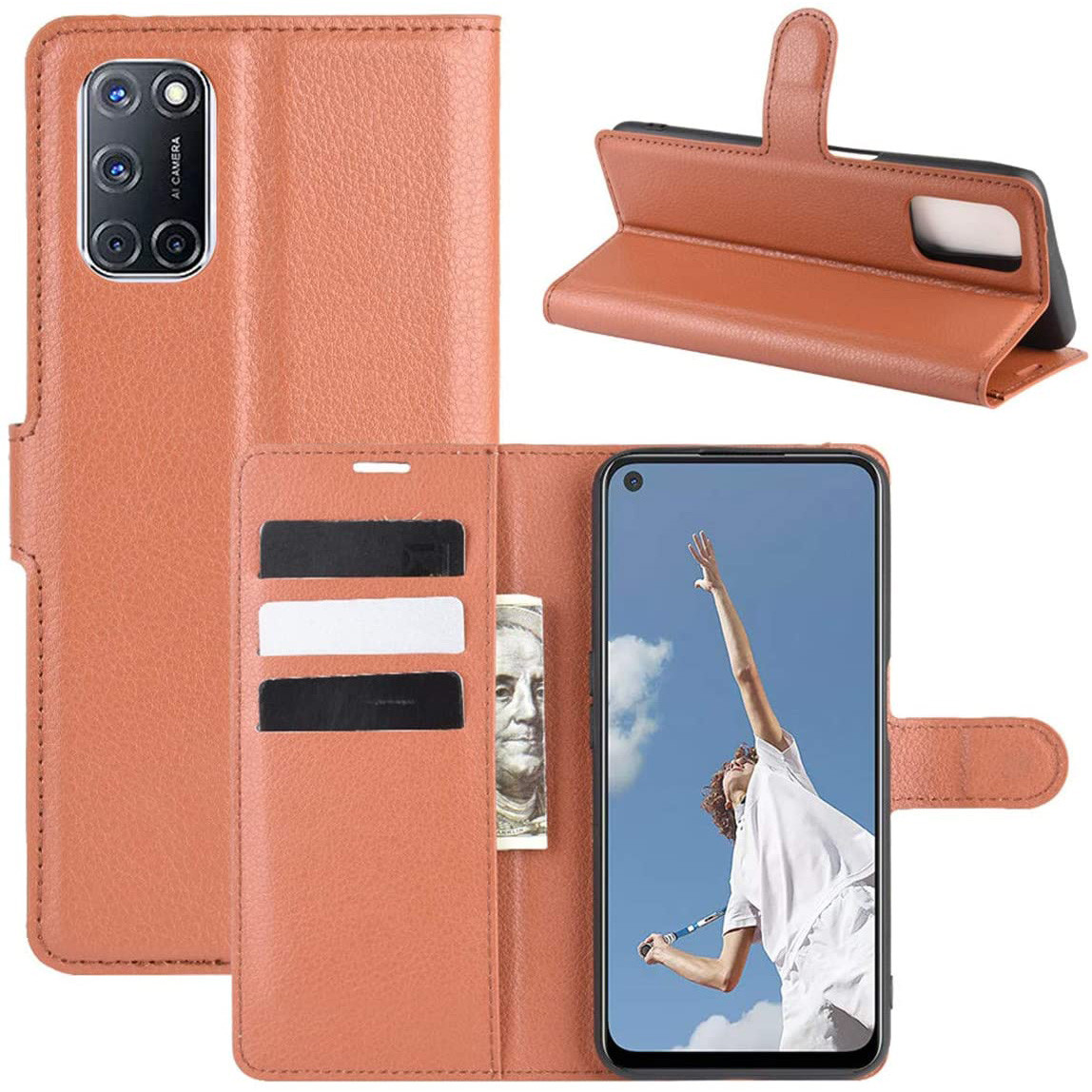 Чохол-книжка Litchie Wallet для Oppo A92 / A72 / A52 Brown, фото 1