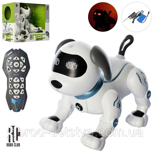 Тварина RC 0004 собака, на радіокеруванні, сенсорна, 20 см, танцює, звук, світло, в коробці
