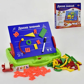 Дошка знань 0709 магнітна, двостороння, з російським алфавітом і геометричними фігурами, в коробці