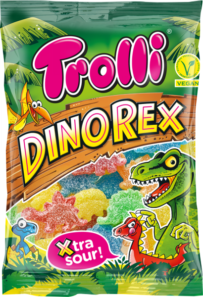 Желейні цукерки мармелад жувальний зефір Dino Rex діно рекс дракони 100г ТМ Trolli Тролі Німеччина