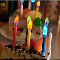 Набор 5шт Свечи в торт с цветным пламенем, свечки Colored Flame