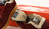 Зимові замшеві жіночі кросівки з хутром Nike Air Force "Бордові" р. 38, фото 5