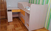 Ліжко-кімната Bed Room-5 колір блакитний, висувна драбина-комод, висувний стіл, вибір кольору фасадів, фото 8