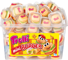 Желейні цукерки мармелад жувальний зефір Mini Burger міні бургери ТМ Trolli Тролі Німеччина лоток 60шт