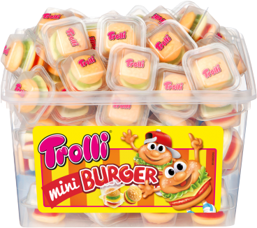 Желейні цукерки мармелад жувальний зефір Mini Burger міні бургери ТМ Trolli Тролі Німеччина лоток 60шт