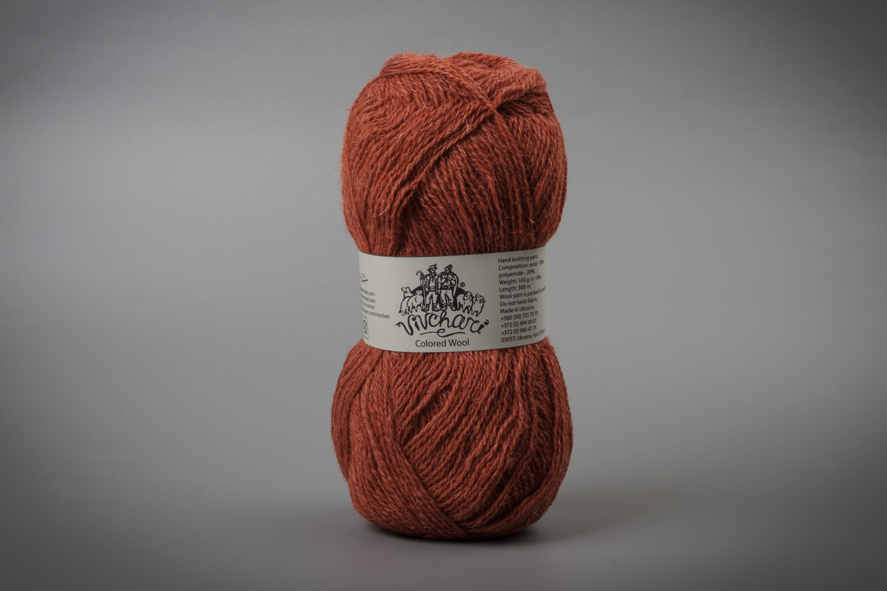 Пряжа вовняна Vivchari Colored Wool, Color No.802 теракот, фото 1