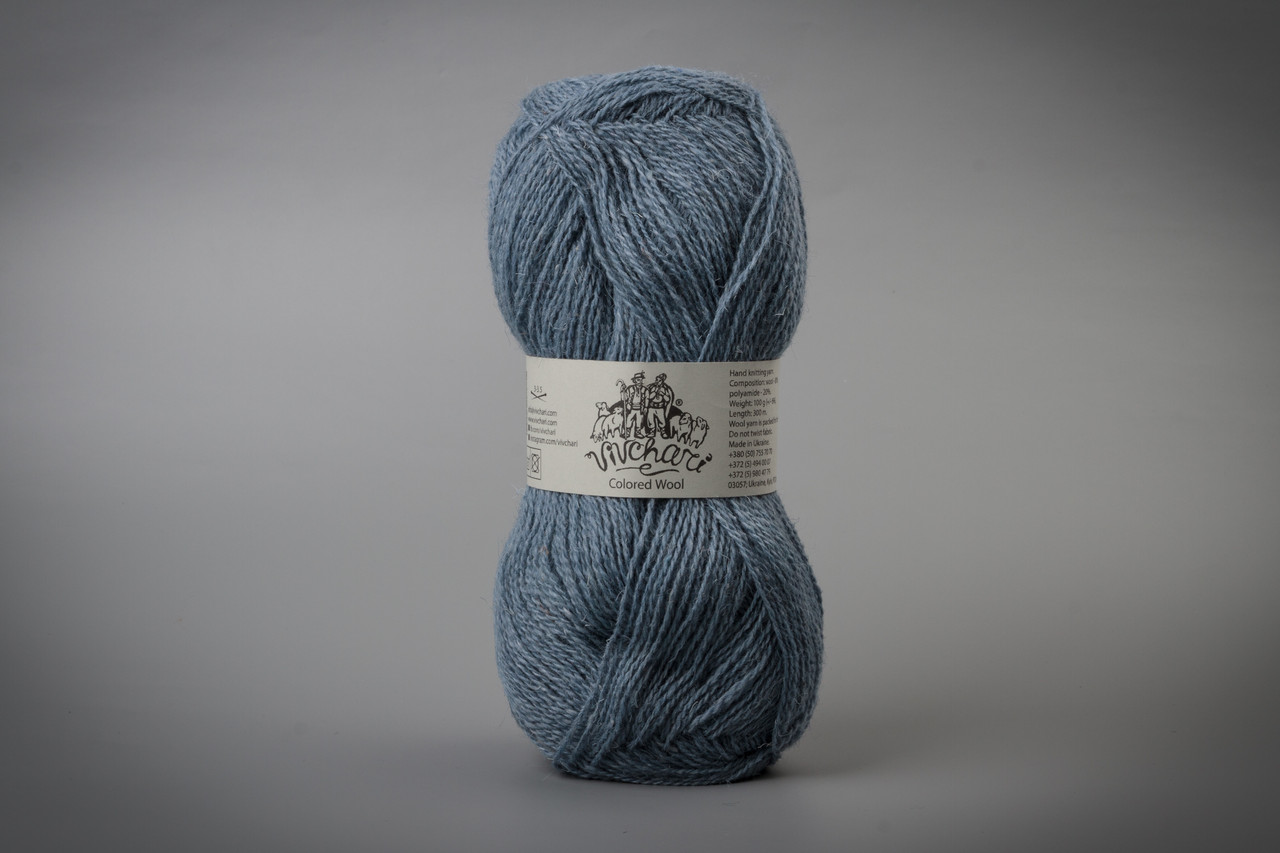 Пряжа вовняна Vivchari Colored Wool, Color No.807 сіро-блакитний
