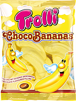 Жувальні цукерки желейки м'які маршмеллоу для дітей Зефір Choco Bananas банани 150г Trolli