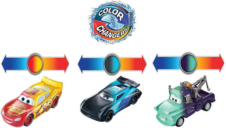 Ігровий набір «Тачки» Машинки, що змінюють колір 3 шт. (Disney Pixar Cars Color Changers 3-Pack) від Mattel, фото 1