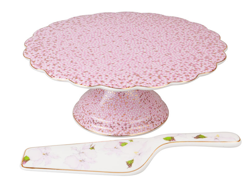 Блюдо для торта Lefard розовая 200мм 2пр