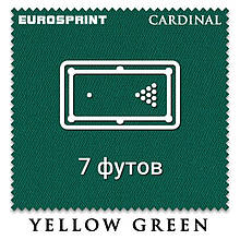 Відріз білокарного сукна на стіл 7 футів (2.7х1.98м) Eurosprint Cardinal Yellow Green