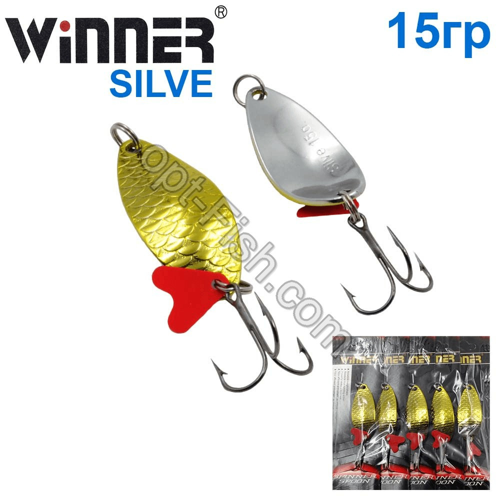 Блесна Winner колебалка W-034 SILVE 15g 002# *