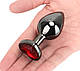 ЧОРНА Анальна пробка з формою сердечок S 2,4 см метал, фото 2