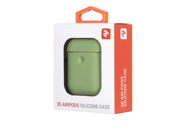 Защитный чехол для кейса Apple AirPods 2Е Pure Color Silicone 3.0mm Зеленый (2E-AIR-PODS-IBPCS-3-LGR)