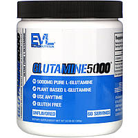 EVLution Nutrition, Глутамин 5000, без добавок, 5000 мг, 300 г (10,58 унции) в Украине