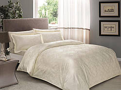 Постільна білизна Tac Євро сатин-жакард Daria Кремовий
