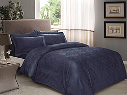 Постільна білизна Tac Євро сатин-жакард Daria Синій