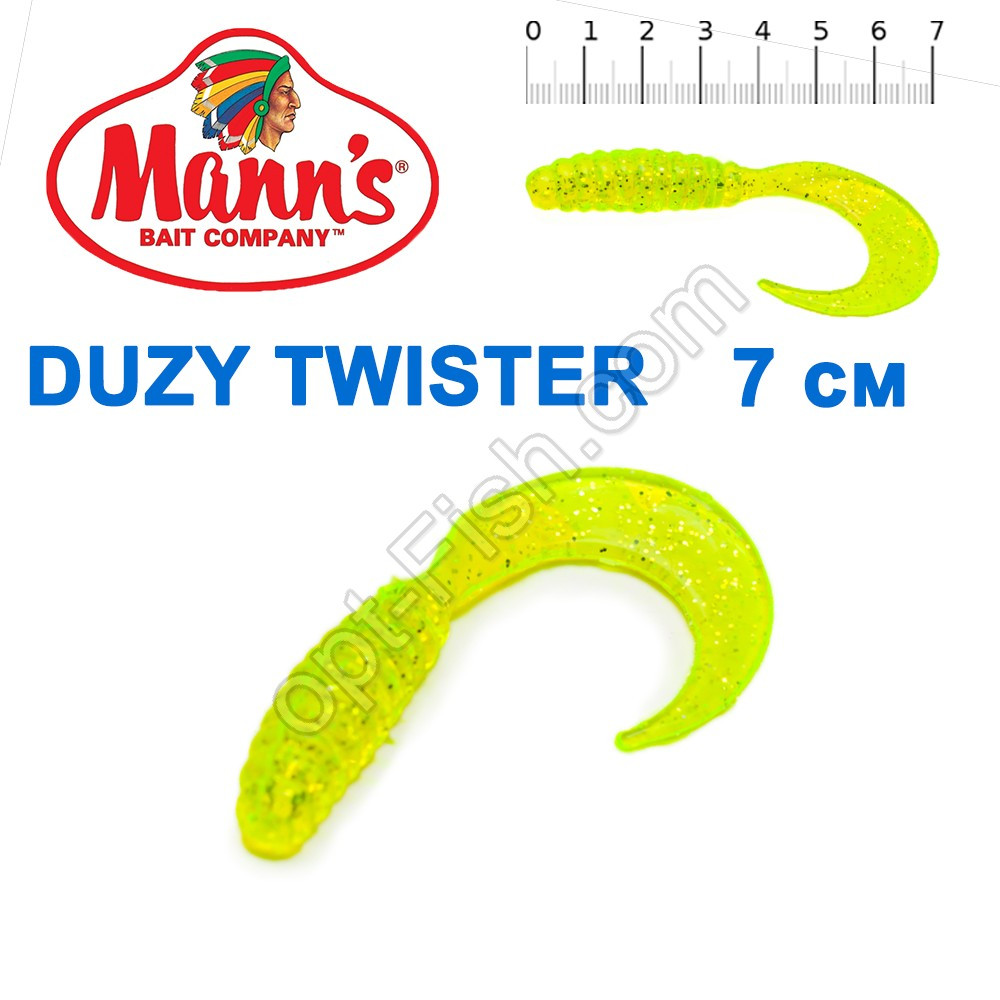 Силікон Manns Duzy Twister MFCH-038-70 мм (20 шт.), фото 1