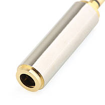 Перехідник адаптер металевий Alitek 2.5 мм M 4 pin — 3.5 мм F Silver/Gold, фото 4