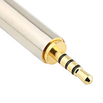 Перехідник адаптер металевий Alitek 2.5 мм M 4 pin — 3.5 мм F Silver/Gold, фото 6