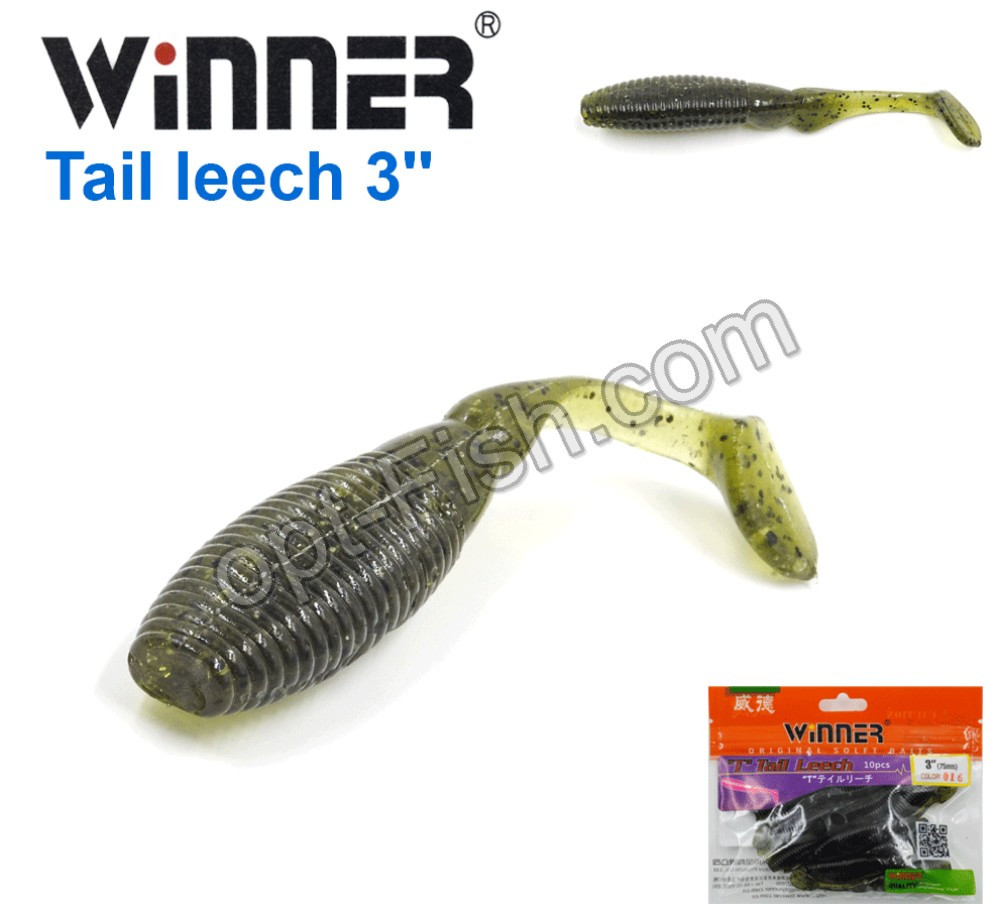 Силікон Winner TBR019 «T» TAIL LEECH 3 75 mm (10 шт.) 016# *