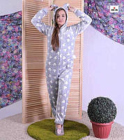 Піжама кігуру махровий дитячий з вушками сірий теплий Мікі Маус р. 34-40