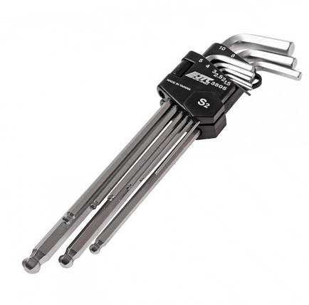 Набір шестигранників подовжених з кулястими наконечниками 9ед. 1.5-10мм 3505 JTC, фото 1