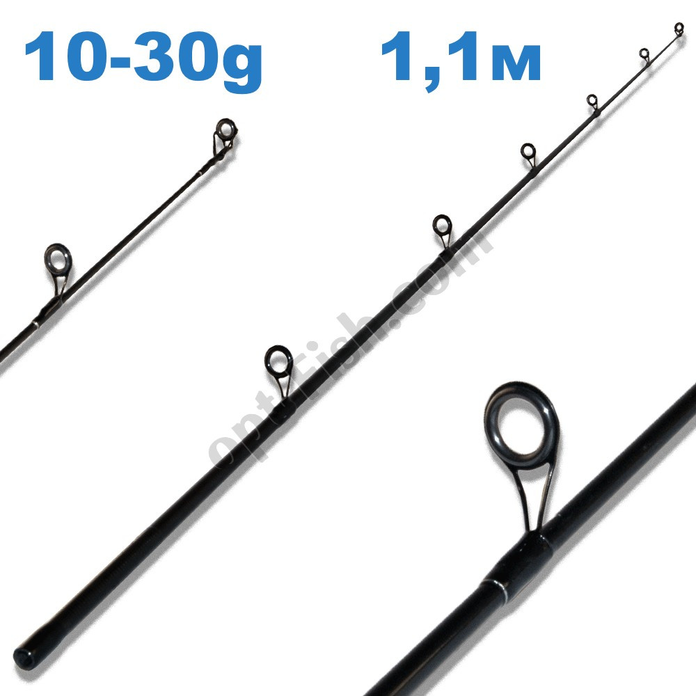Хлист (перше коліно) carbon на спінінг 1,1 м (на 2,1 м) 10-30g *, фото 1