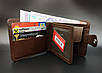 Портмоне-гаманець №3 з відділенням для фото тиснення Коня темно-коричневого кольору, фото 2
