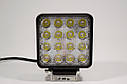 Світлодіодна LED-фара робоча 48 Вт, (3 Вт*16ламп) Широкий промінь (Комплект 2 шт.) (Повщина корпусу 6 см), фото 5