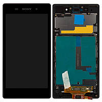 Дисплей для Sony Xperia Z1 C6902, С6903, С6906, С6943, модуль в зборі (екран і сенсор), з рамкою Чорний