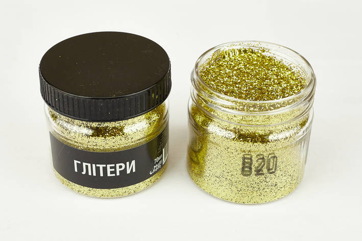 Глітер золотий 820, 0,4 мм 1/64 , 70 мл, фото 2