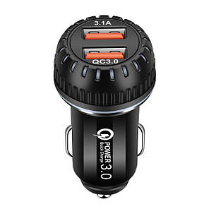 Автомобільний зарядний пристрій Alitek YSY-349 USB 2 Port: Quick Charge 3.0 + 3.1 A Black, фото 2