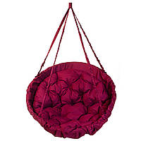Крісло-гамак з круглим матрацом 120 кг 96 см Бордове