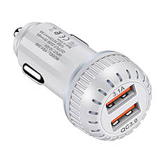 Автомобільний зарядний пристрій Alitek YSY-349 USB 2 Port: QC 3.0 + 3.1A Білий